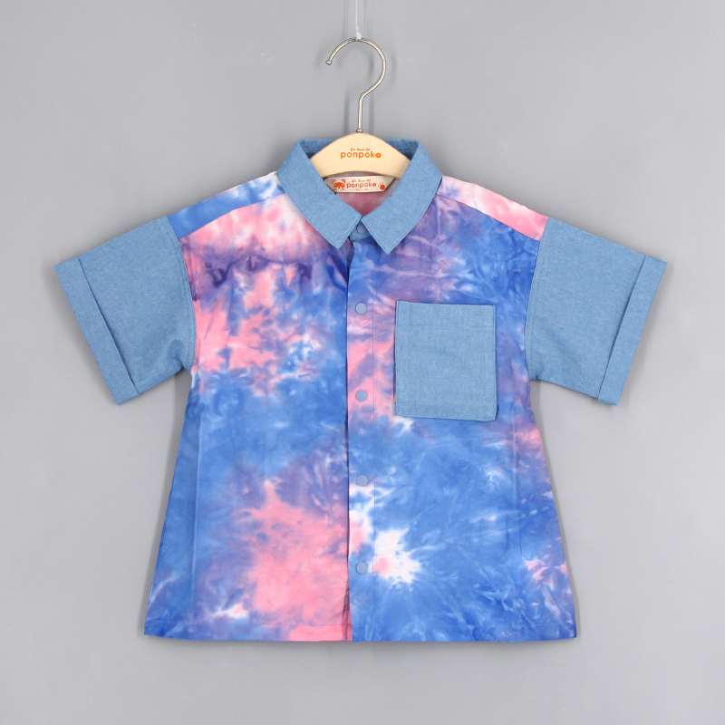 背面印花扎染襯衫