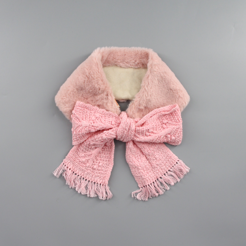 蝴蝶結毛絨頸巾