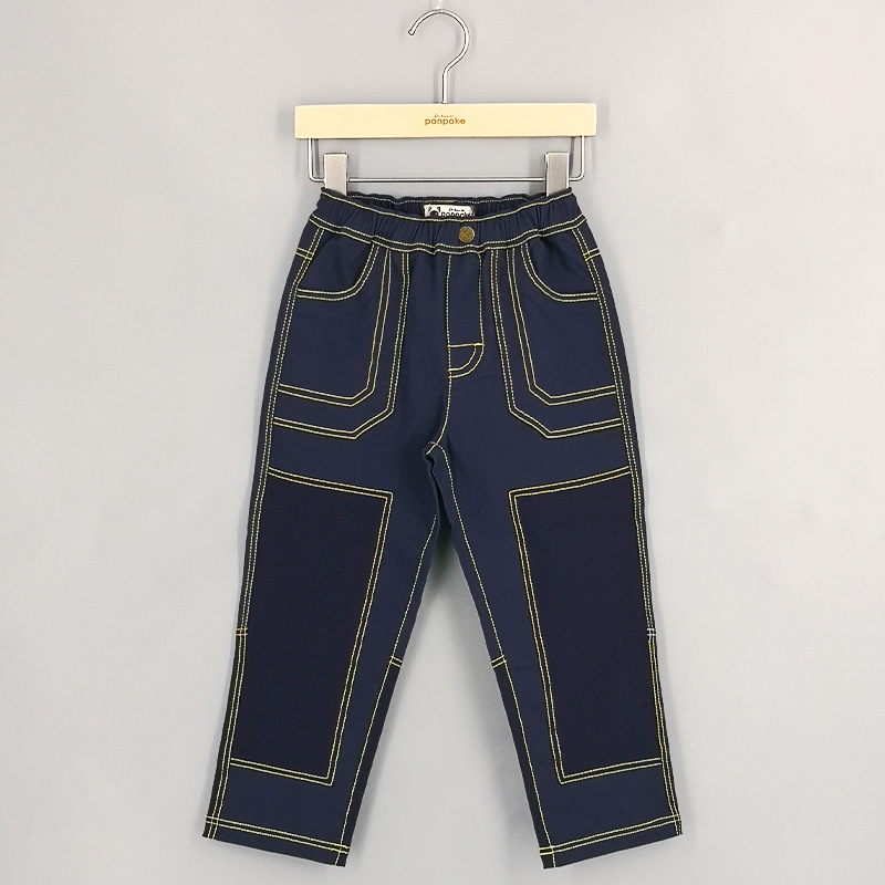 撞色車線拼布長褲