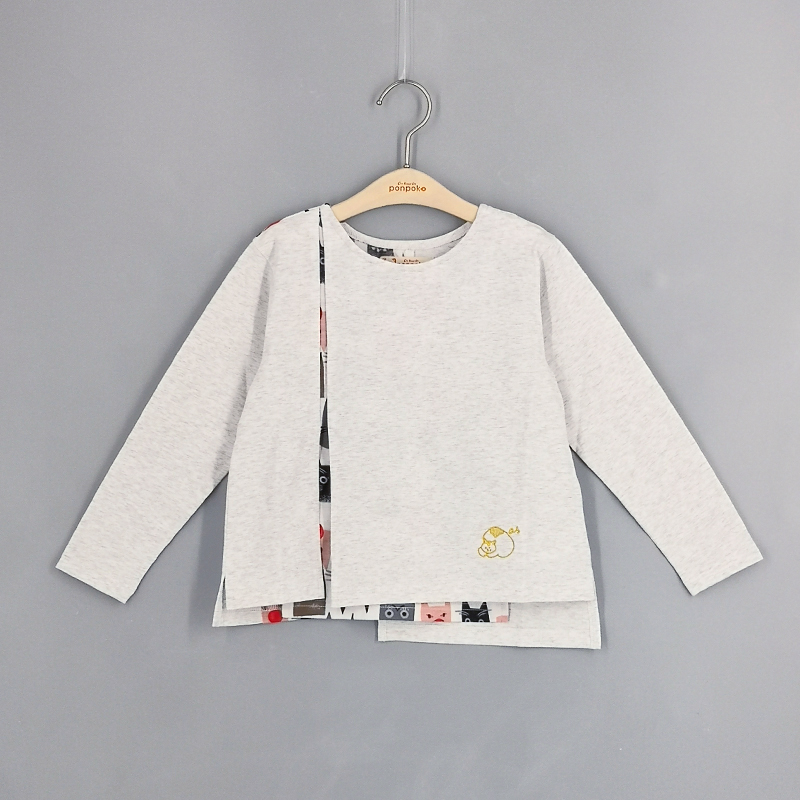 貓貓拼布疊層剪裁T恤