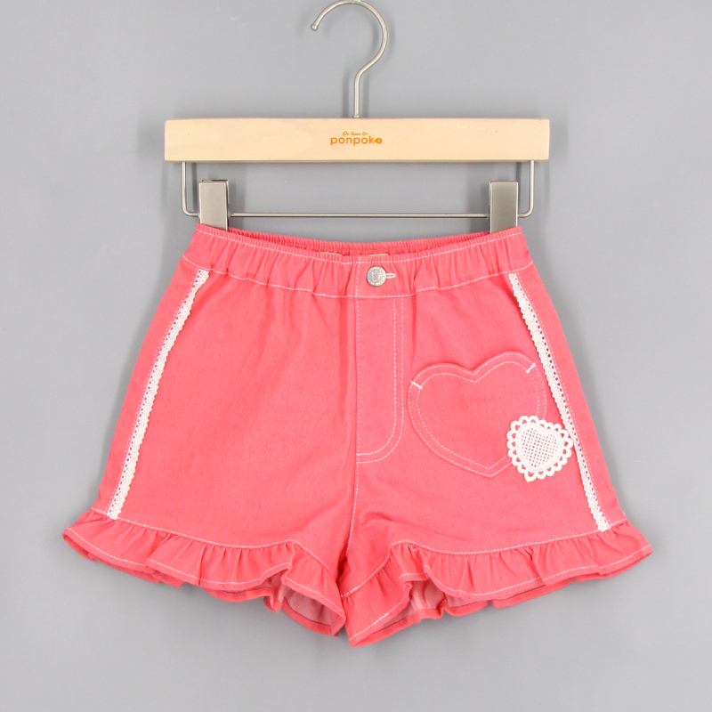 心型袋牛仔短褲