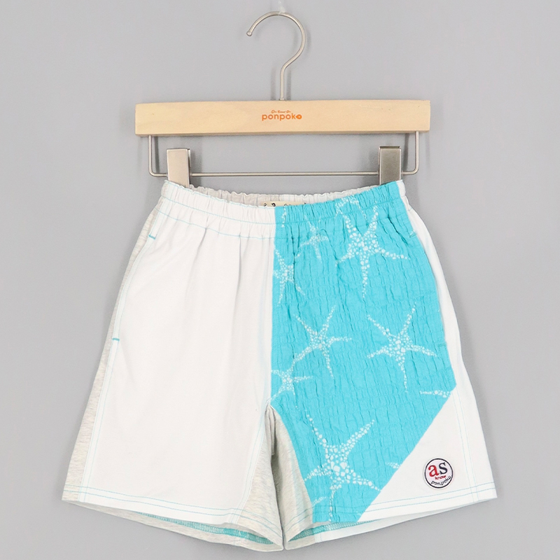 海星圖案拼布短褲
