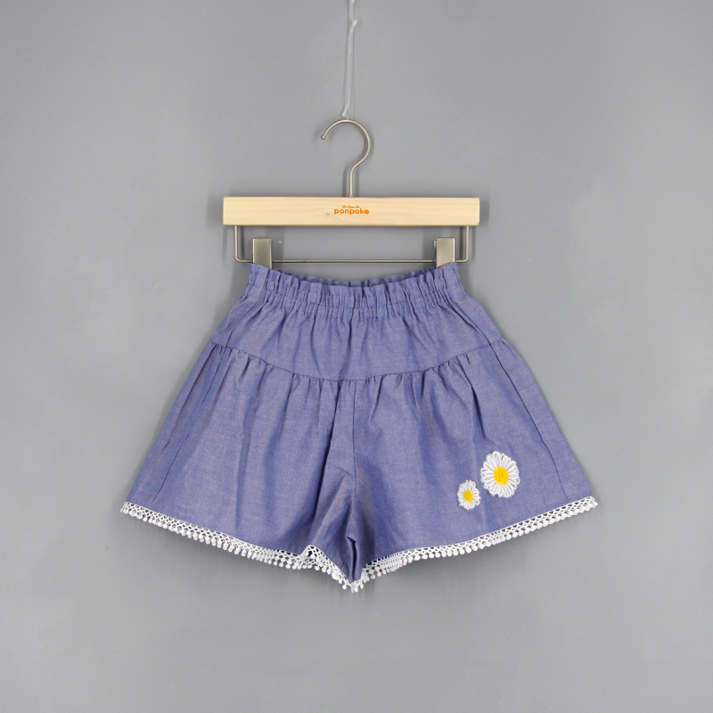 洋甘菊布貼短褲