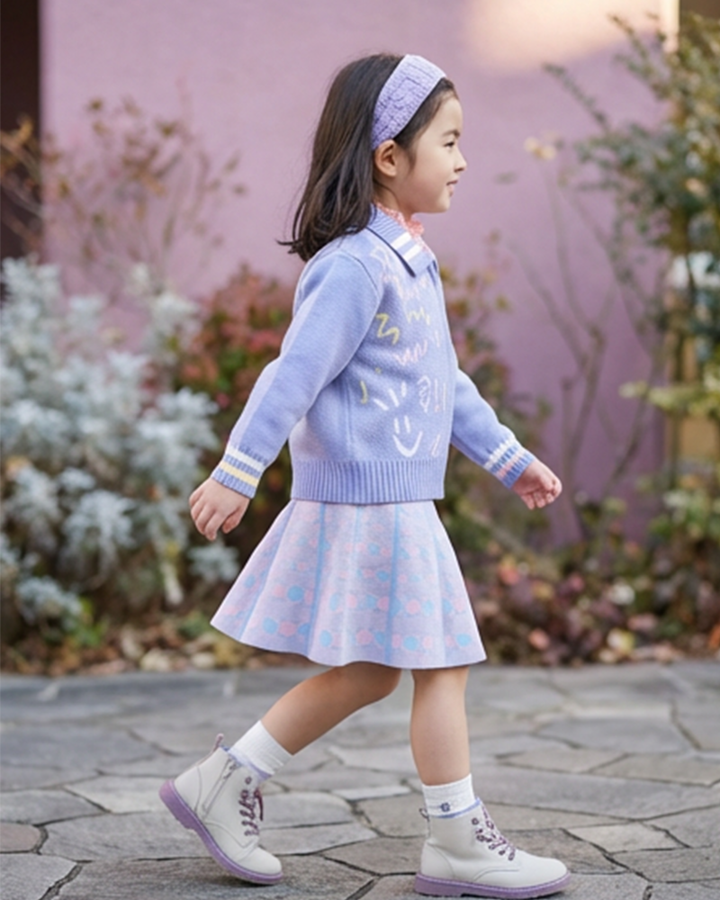 圓點織花針織裙(女童)