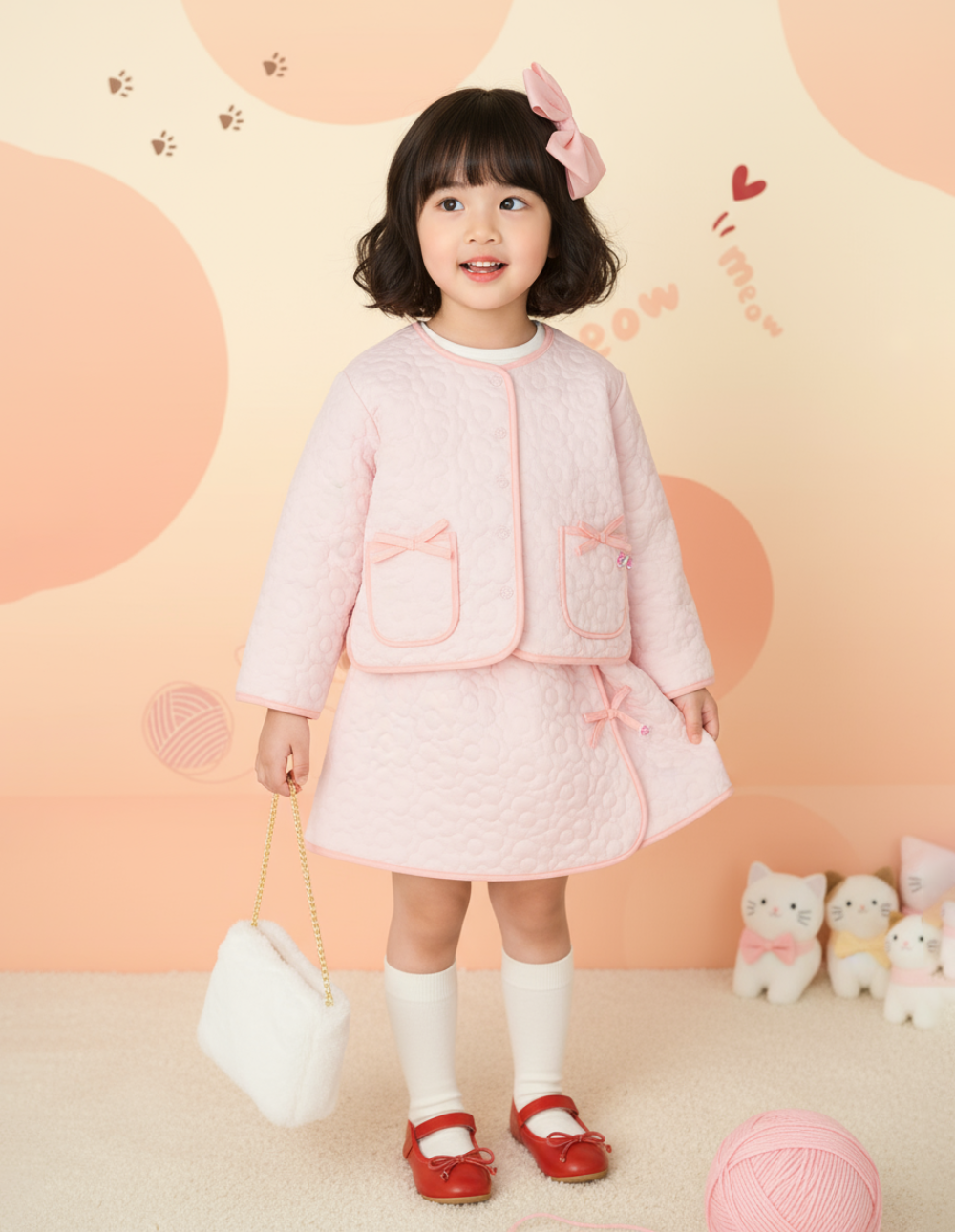 花花圖案間棉外套