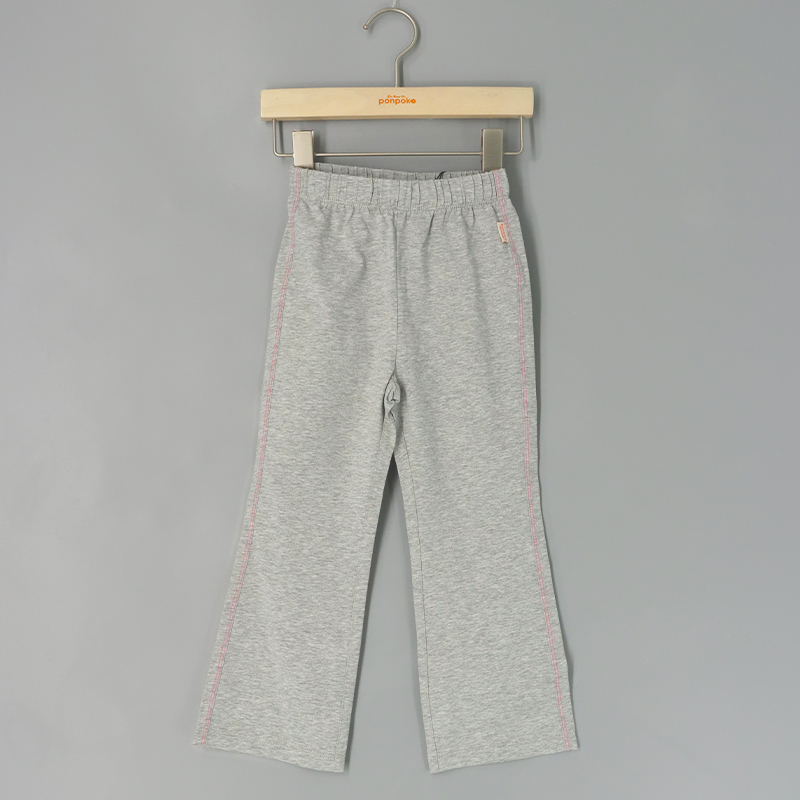 撞色線純色喇叭緊身褲