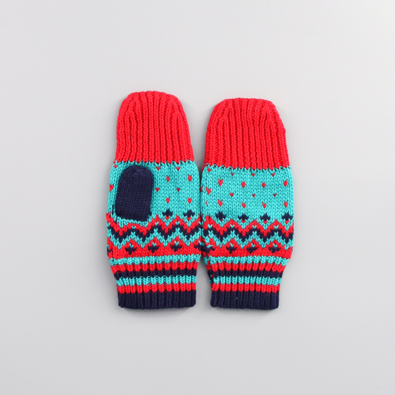 聖誕風針織手套