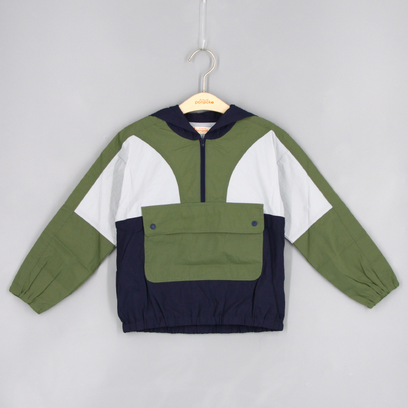 可收納式半拉鏈套頭風衣