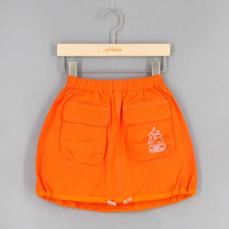 山系刺繡拉繩泡泡短裙