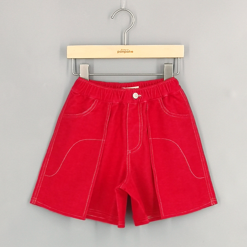 撞色車線疊層裙褲