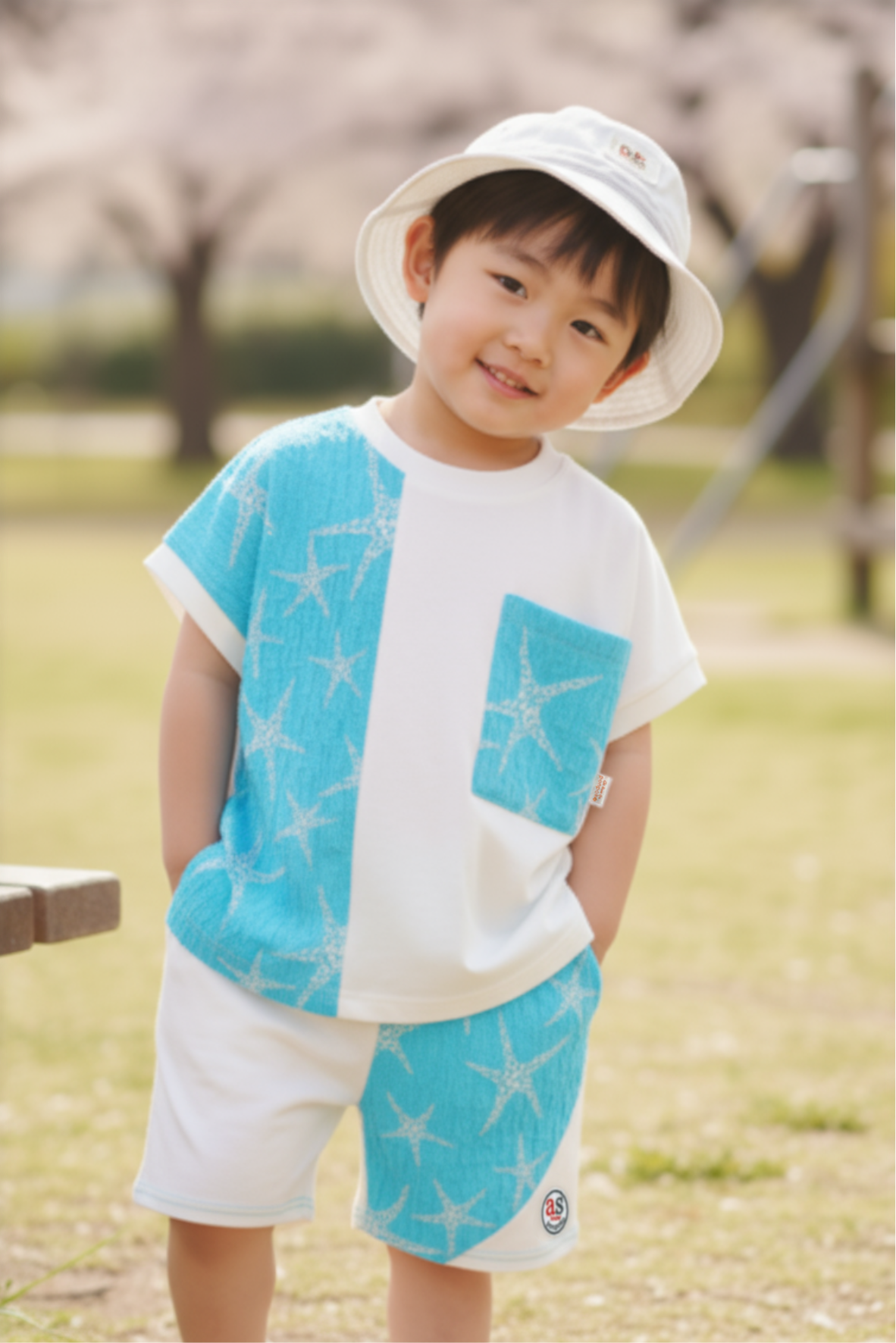 海星圖案拼布T恤